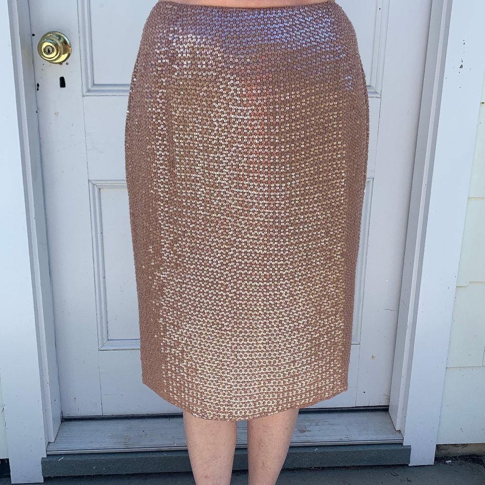 Anne Klein Women's Size 10 Pink Sequin Skirt
